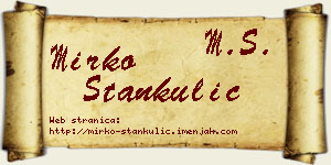 Mirko Stankulić vizit kartica